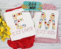 Personalized Back to School Letter Alpha Sketch Shirt