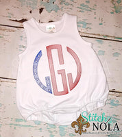 Personalized Patriotic Flag Circle Monogram Sketch Shirt