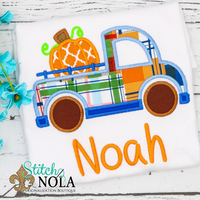 Personalized Pumpkin Truck Applique Shirt