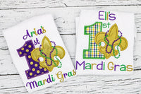 Personalized 1st Mardi Gras Applique Shirt