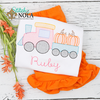 Personalized Pumpkin Train Sketch Shirt