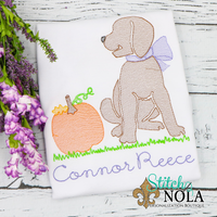 Personalized Lab with Pumpkin Sketch Shirt