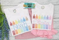 Personalized Back to School Crayon Sketch Shirt