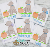 Personalized Lab with Pumpkin Sketch Shirt