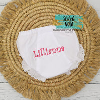 Personalized Bloomers ,Personalized Diaper Cover, Embroidered Bloomers, Newborn, Layette