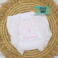 Personalized Bloomers ,Personalized Diaper Cover, Embroidered Bloomers, Newborn, Layette