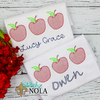 Personalized Back to School Apple Trio Sketch Shirt