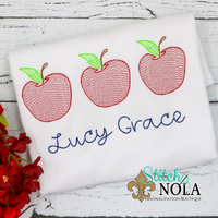 Personalized Back to School Apple Trio Sketch Shirt