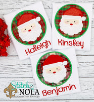 Personalized Santa Circle Applique Shirt