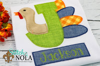 Personalized Turkey Alpha with Banner Applique Shirt
