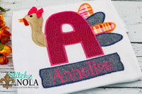 Personalized Turkey Alpha with Banner Applique Shirt