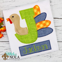 Personalized Turkey Alpha with Banner Applique Shirt