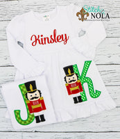 Personalized Christmas Solider Alpha Applique Shirt