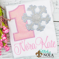 Personalized Birthday Snowflake Appliqué Shirt