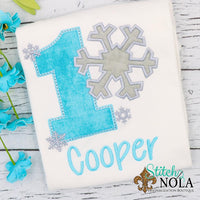 Personalized Birthday Snowflake Appliqué Shirt