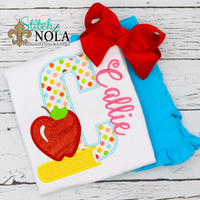 Personalized Back to School Apple Alpha Applique Shirt