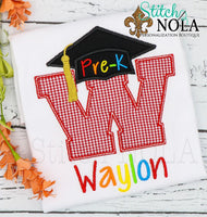 Personalized Graduation Cap Alpha Applique Shirt