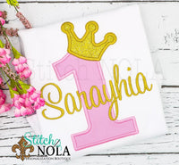 Personalized Birthday Queen Appliqué Shirt