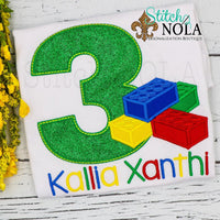 Personalized Birthday Block Appliqué Shirt