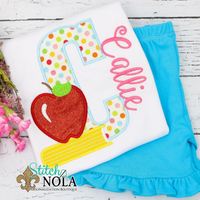 Personalized Back to School Apple Alpha Applique Shirt
