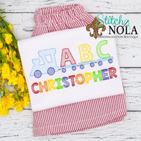 Personalized Back to School ABC Train Sketch Shirt