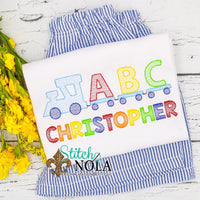 Personalized Back to School ABC Train Sketch Shirt