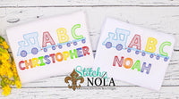 Personalized Back to School ABC Train Sketch Shirt