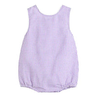 Classic Purple Gingham Baby Bubble Romper