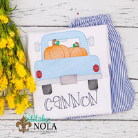Personalized Pumpkin Truck Sketch Shirt