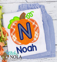 Personalized Pumpkin Alpha Applique Shirt