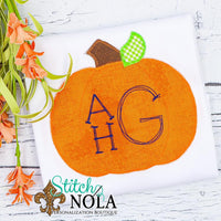 Personalized Pumpkin Monogram Applique Shirt