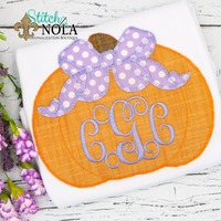 Personalized Pumpkin Monogram Applique Shirt