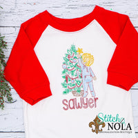 Personalized Christmas Tree with Child Sketch Shirt