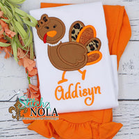 Personalized Leopard Turkey Applique Shirt
