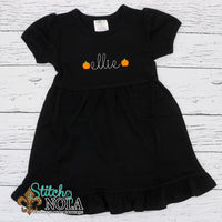Personalized Baby Pumpkins With Name Sketch on Colored Garment