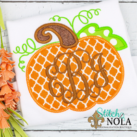 Personalized Pumpkin Monogram Applique Shirt