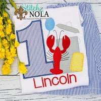 Personalized Birthday Crawfish Boil Appliqué Shirt