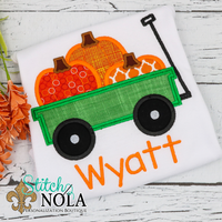 Personalized Pumpkin Wagon Applique Shirt