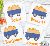 Personalized Pumpkin Wagon Applique Shirt