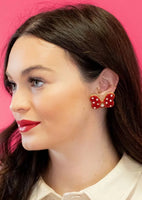 Rhinestone Bow Stud Earrings