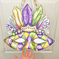 Carnival Mardi Gras Mask Door Hanger