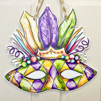 Carnival Mardi Gras Mask Door Hanger
