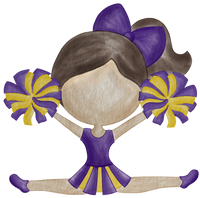 Personalized Purple & Gold Cheerleader Printed Shirt