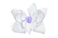 Crochet Edge Ribbon Bow On Clip