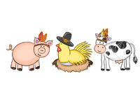 Thanksgiving Farm Trio Printed Shirt