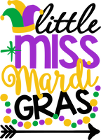 Little Miss Mardi Gras Printed Shirt