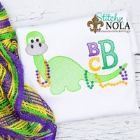 Personalized Mardi Gras Dinosaur Monogram Sketch Shirt