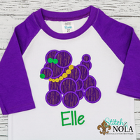 Personalized Mardi Gras Dog Applique Shirt