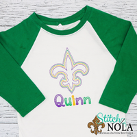 Personalized Mardi Gras Fleur de lis Sketch Shirt