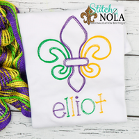 Personalized Mardi Gras Fleur de lis Sketch Shirt